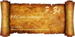 Pápa Zsanett névjegykártya