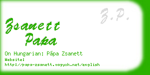 zsanett papa business card